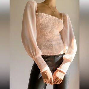ARITZIA WILFRED PINK SAGA BLOUSE